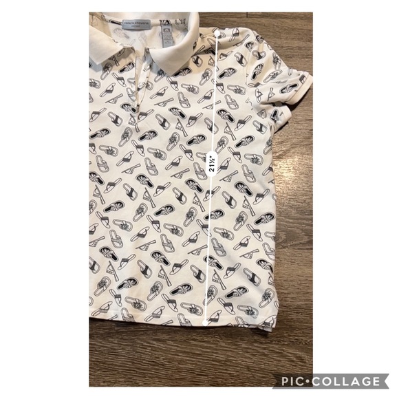 Valerie Stevens Print Polo Top Size XL - Picture 7 of 9